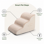 DogBedHouse Senior-Friendly Soft Foam 3-Step Pet Stairs