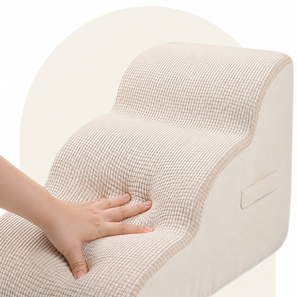 DogBedHouse Senior-Friendly Soft Foam 3-Step Pet Stairs