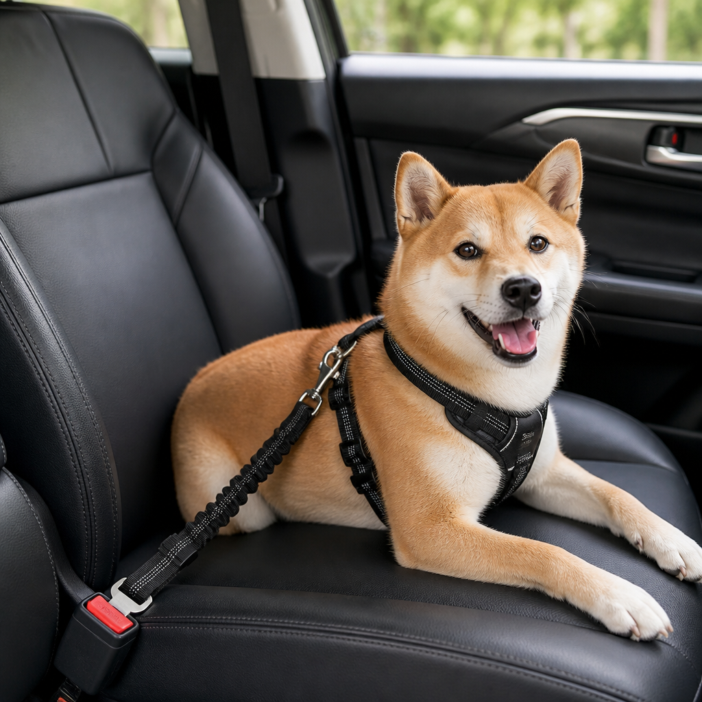 DogBedHouse Shock Absorbing Adjustable Seat Belt Tether