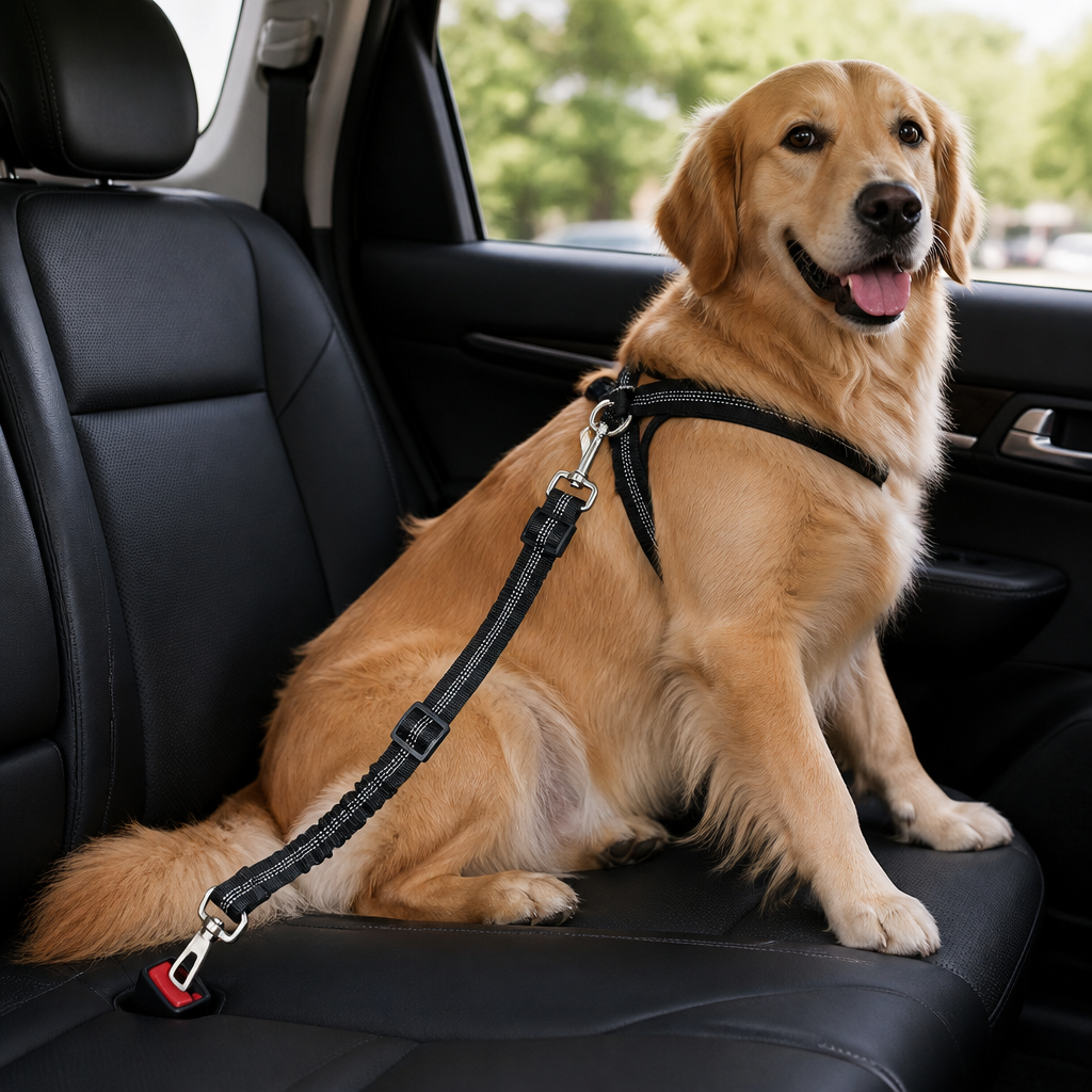 DogBedHouse Shock Absorbing Adjustable Seat Belt Tether