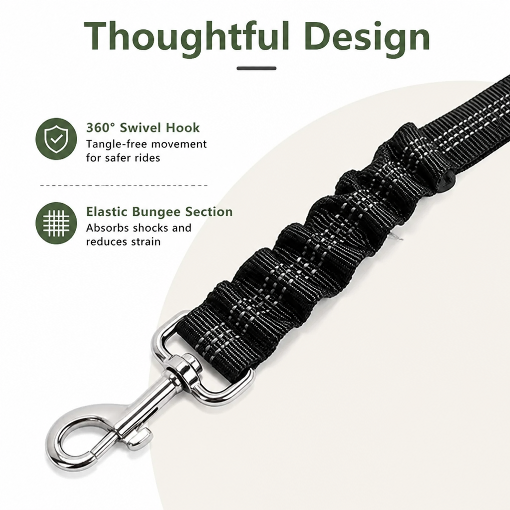DogBedHouse Shock Absorbing Adjustable Seat Belt Tether