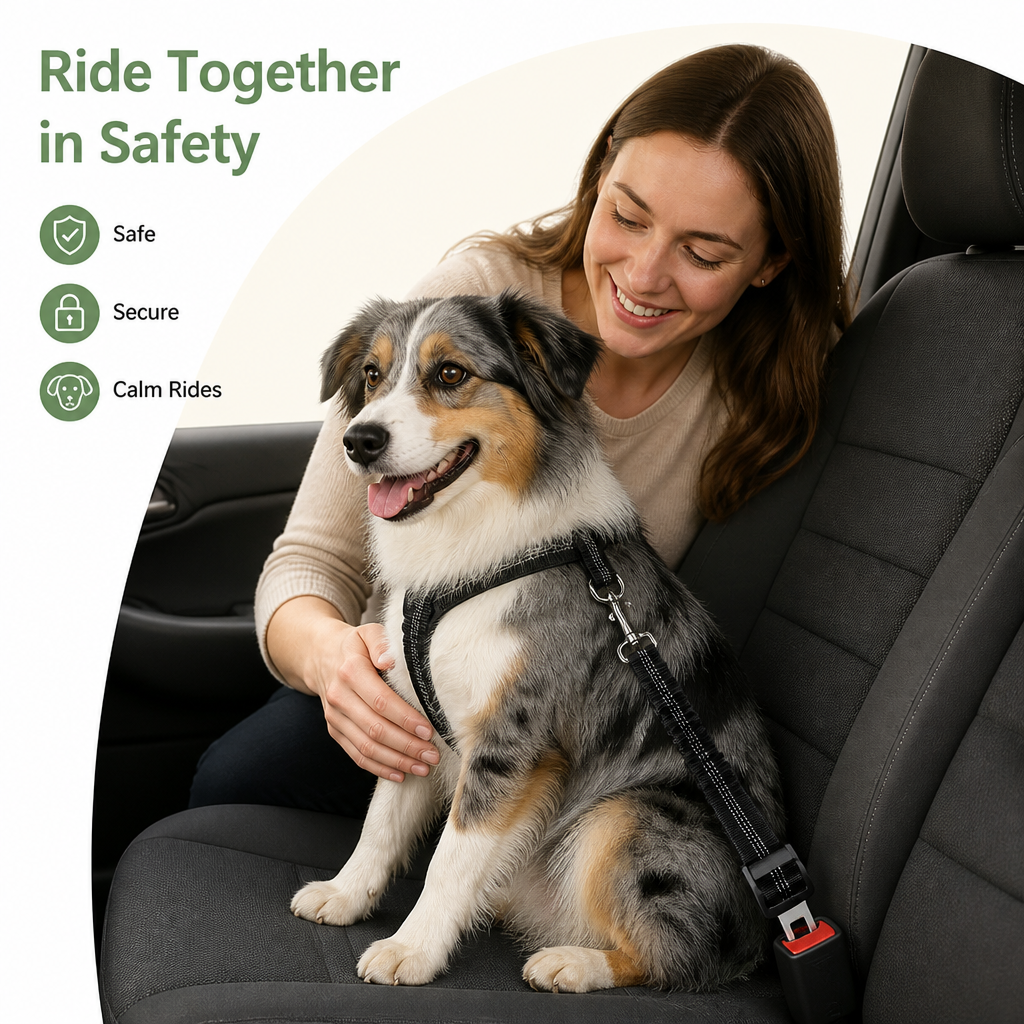 DogBedHouse Shock Absorbing Adjustable Seat Belt Tether