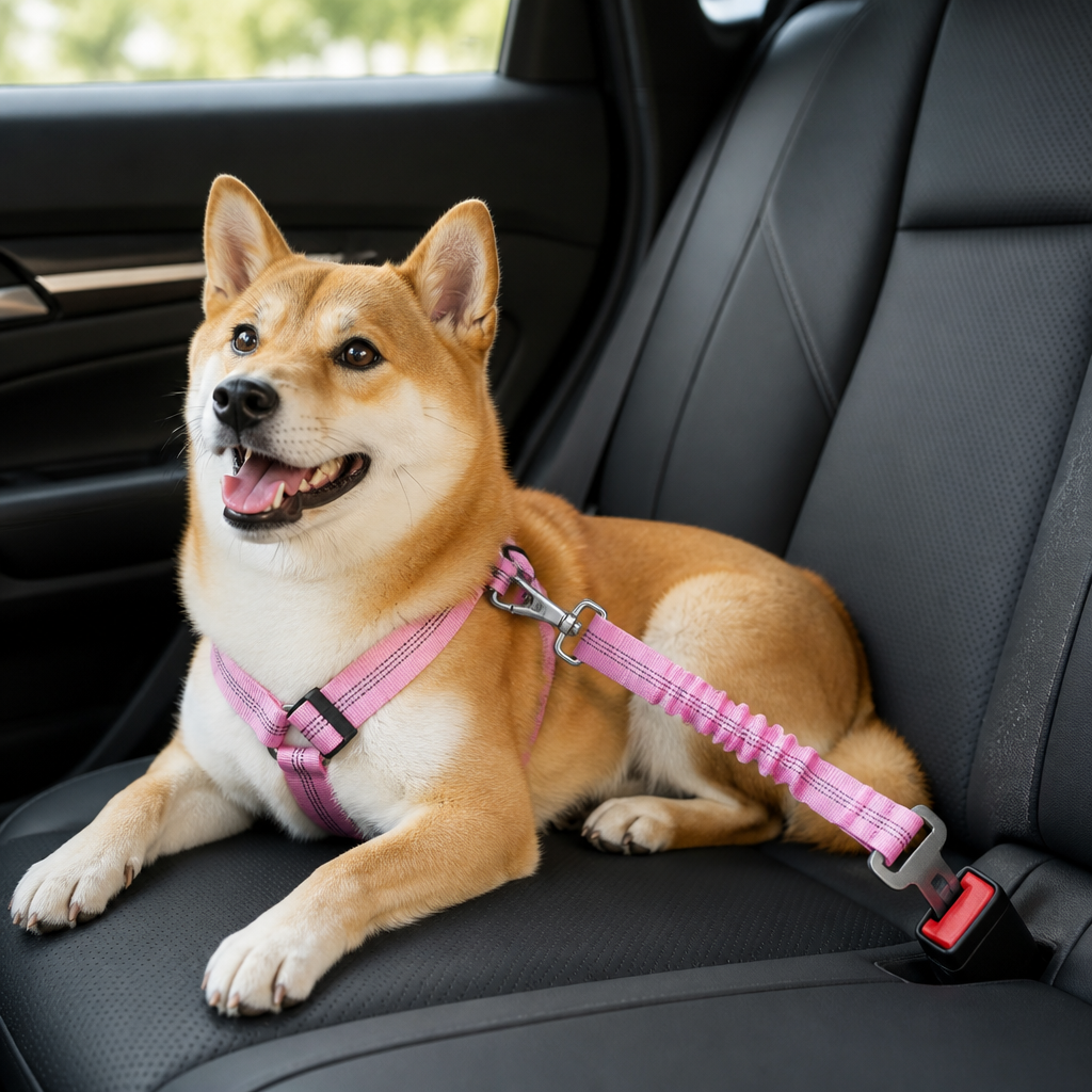 DogBedHouse Shock Absorbing Adjustable Seat Belt Tether