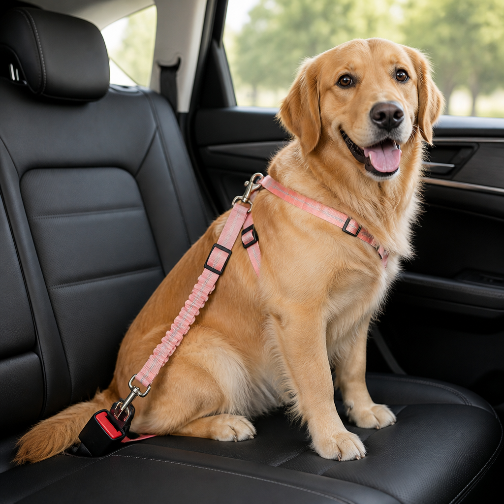 DogBedHouse Shock Absorbing Adjustable Seat Belt Tether
