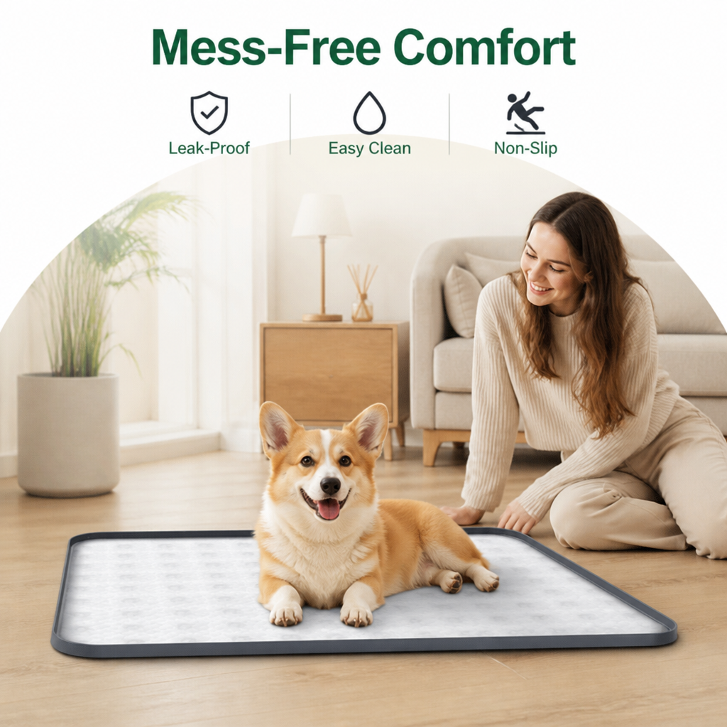 DogBedHouse Silicone Leak-Proof Raised-Edge Pee Pad Holder