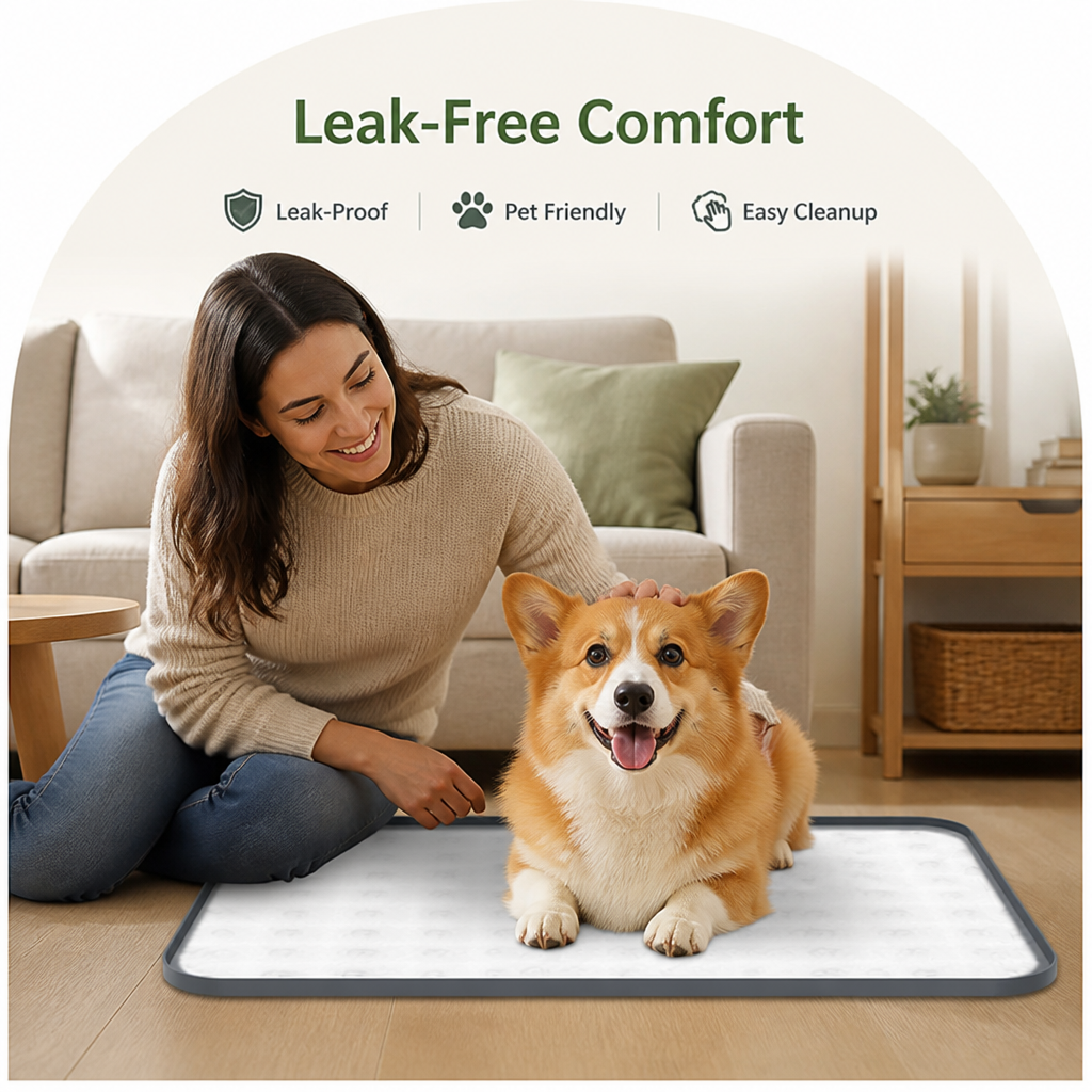 DogBedHouse Silicone Raised-Edge Non-Slip Pee Pad Holder (Corner Snaps)