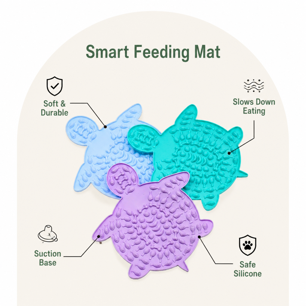DogBedHouse Silicone Slow-Feeding Lick Mat (Suction-Cup Base)