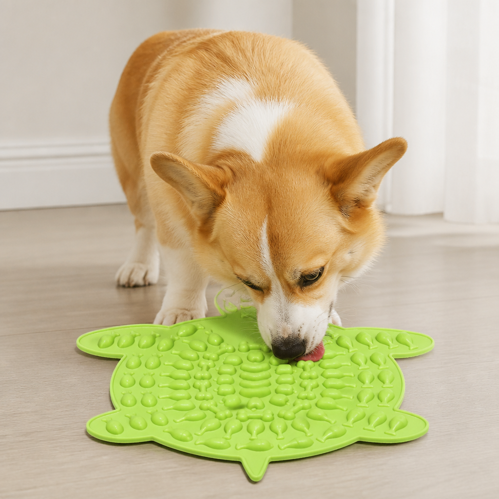 DogBedHouse Silicone Slow-Feeding Lick Mat (Suction-Cup Base)
