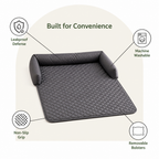 DogBedHouse Slip-Resistant & Waterproof Bolster Bed (Removable Bolsters & Washable Cover)