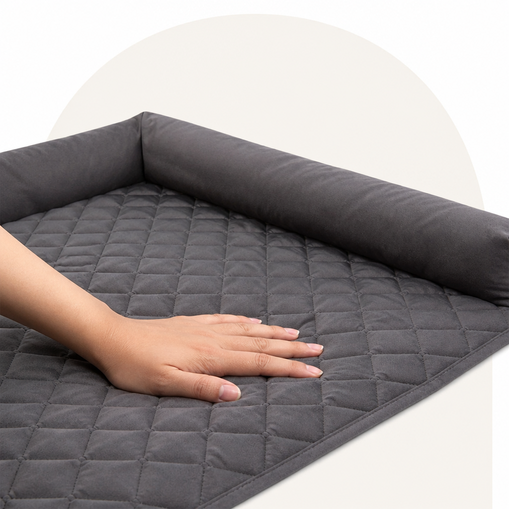 DogBedHouse Slip-Resistant & Waterproof Bolster Bed (Removable Bolsters & Washable Cover)