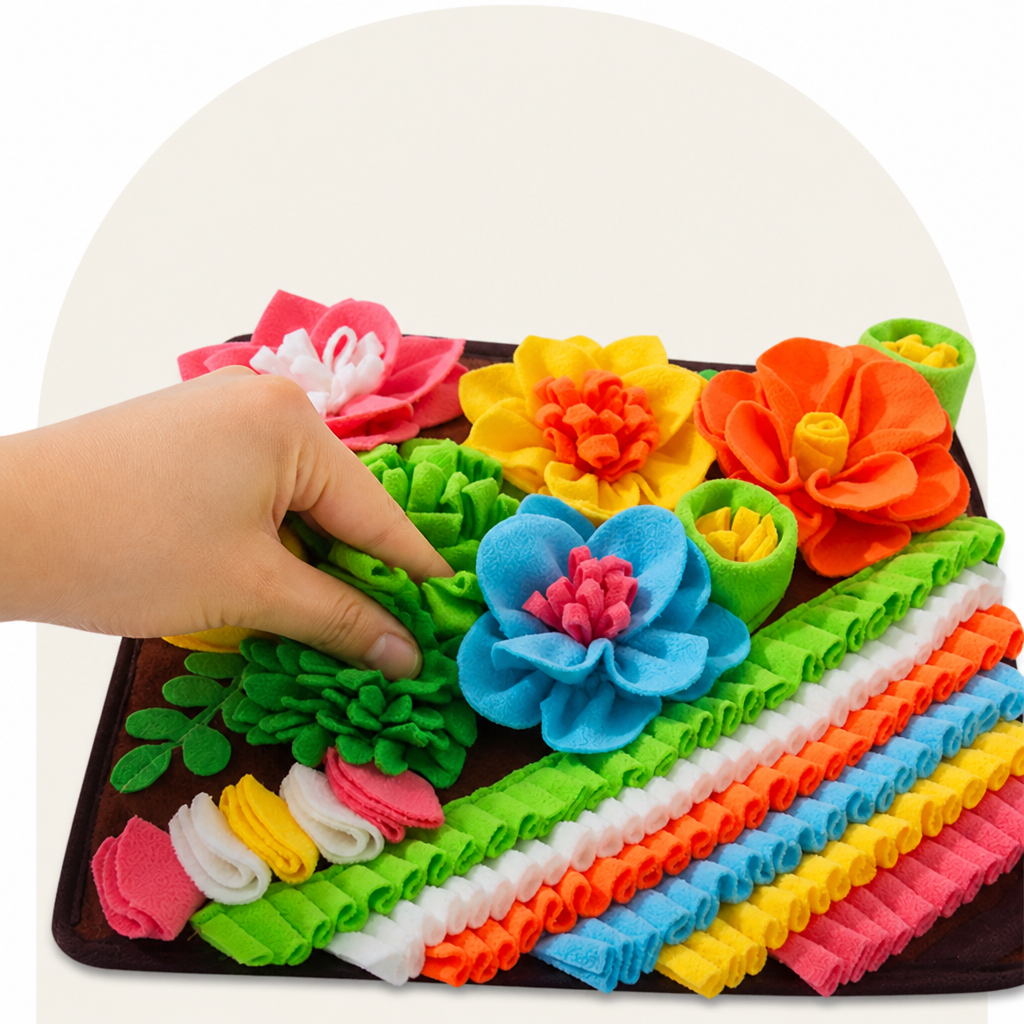 DogBedHouse Soft Fleece & Slow-Feeding Dog Puzzle Mat