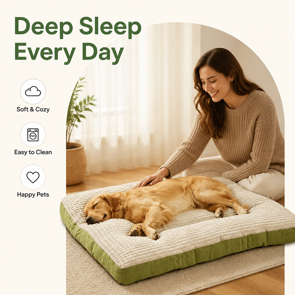 DogBedHouse Soft Fleece & Washable Dog Bed (Removable Cover)