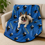 DogBedHouse Soft Fleece Washable Pet Blanket (Bulldog & Bull Terrier Prints)