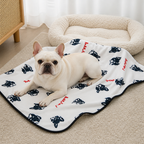 DogBedHouse Soft Fleece Washable Pet Blanket (Bulldog & Bull Terrier Prints)