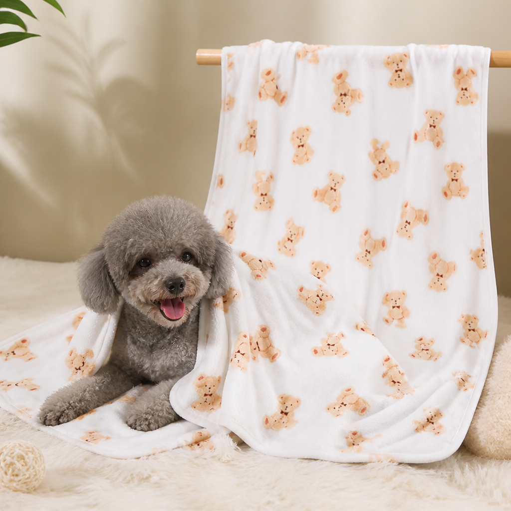 DogBedHouse Soft Fluffy Flannel Pet Blanket (Multiple Sizes & Patterns)