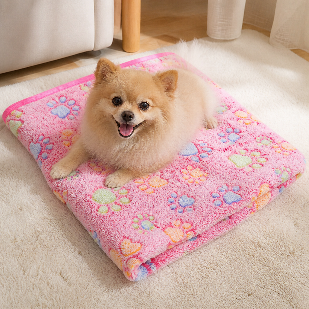 DogBedHouse Soft Fluffy Flannel Pet Blanket (Multiple Sizes & Patterns)