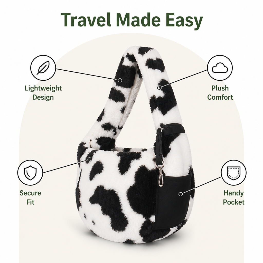 DogBedHouse Soft Plush & Lightweight Shoulder Sling Carrier (Up To 7 kg)