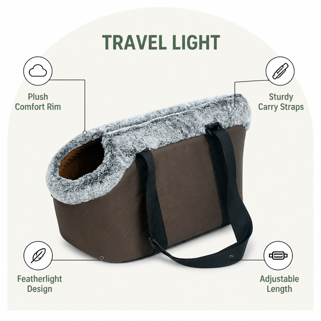 DogBedHouse Soft-Sided & Adjustable Inner Pad Travel Carrier