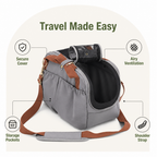 DogBedHouse Soft-Sided & Breathable Travel Carrier (Car Seat Compatible)