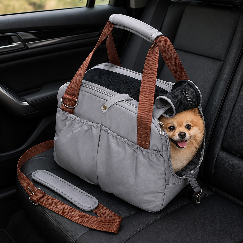 DogBedHouse Soft-Sided & Breathable Travel Carrier (Car Seat Compatible)