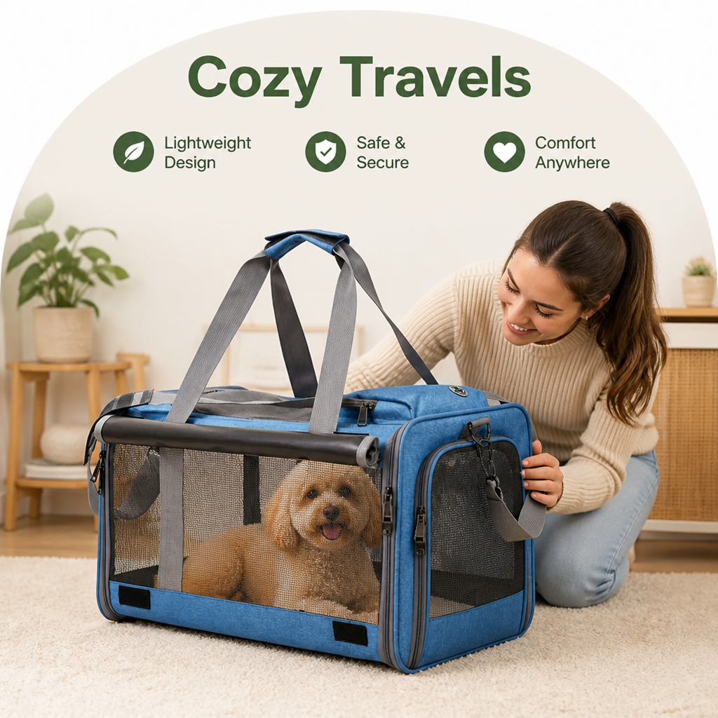 DogBedHouse Soft-Sided Spacious Travel Carrier