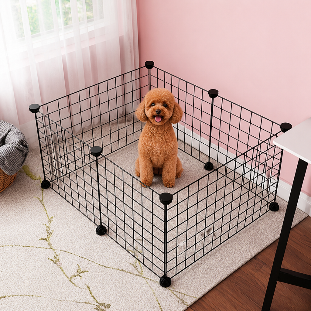 DogBedHouse Stackable & Expandable Metal Mesh Pet Fence Panels (DIY Kit)