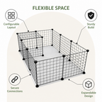 DogBedHouse Stackable & Expandable Metal Mesh Pet Fence Panels (DIY Kit)