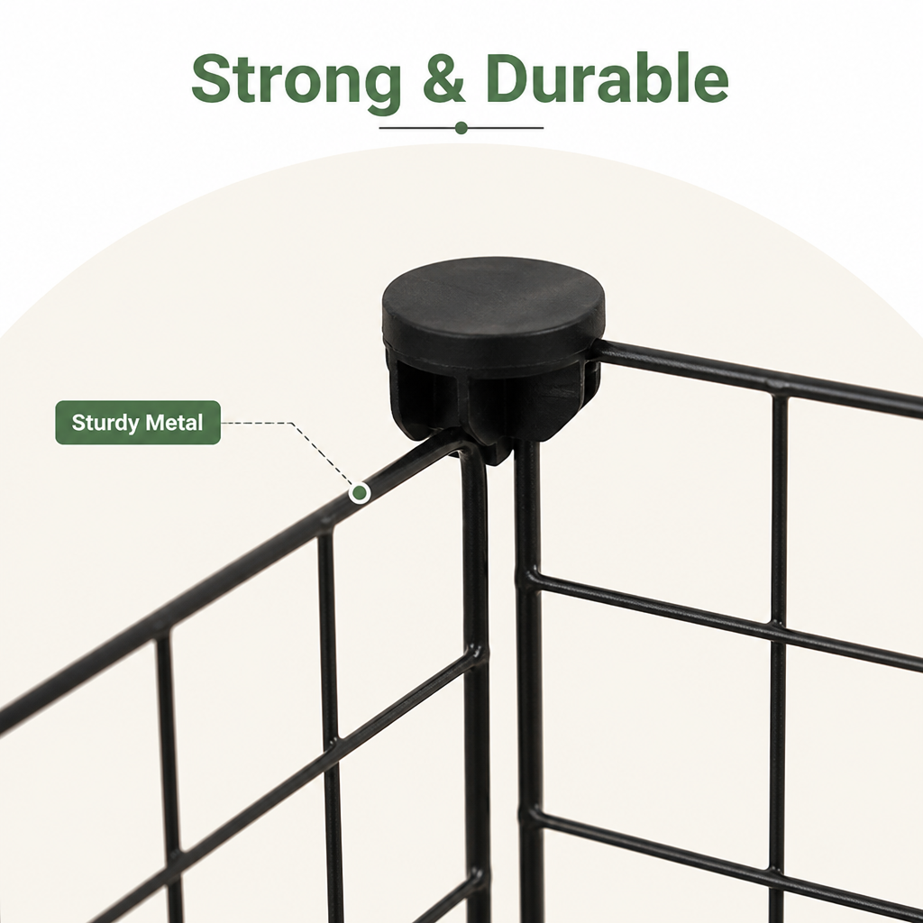 DogBedHouse Stackable & Expandable Metal Mesh Pet Fence Panels (DIY Kit)