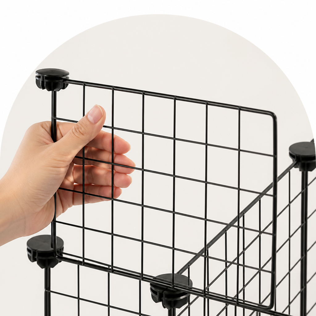 DogBedHouse Stackable & Expandable Metal Mesh Pet Fence Panels (DIY Kit)