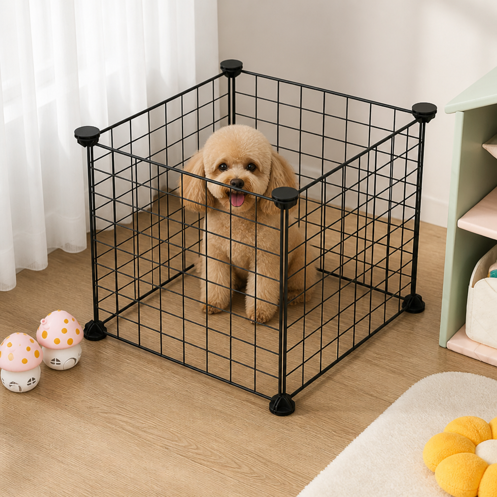 DogBedHouse Stackable & Expandable Metal Mesh Pet Fence Panels (DIY Kit)