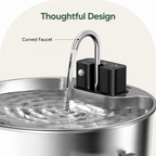 DogBedHouse Stainless Steel Sensor-Activated & Wireless Rechargeable Pet Fountain