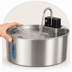 DogBedHouse Stainless Steel Sensor-Activated & Wireless Rechargeable Pet Fountain