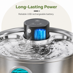 DogBedHouse Stainless Steel USB Rechargeable Sensor Pet Fountain