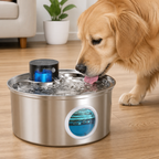 DogBedHouse Stainless Steel USB Rechargeable Sensor Pet Fountain