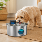 DogBedHouse Stainless Steel USB Rechargeable Sensor Pet Fountain
