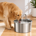 DogBedHouse Stainless Steel & Ultra-Quiet Large-Capacity Dog Water Fountain