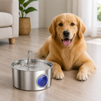 DogBedHouse Stainless Steel & Ultra-Quiet Large-Capacity Dog Water Fountain