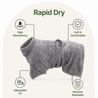 DogBedHouse Super-Absorbent Coral Fleece & Adjustable Dog Drying Coat