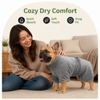 DogBedHouse Super-Absorbent Coral Fleece & Adjustable Dog Drying Coat