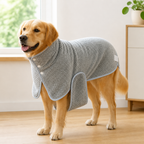 DogBedHouse Super-Absorbent Coral Fleece & Adjustable Dog Drying Coat
