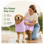 DogBedHouse Super-Absorbent Microfiber Hooded Dog Bathrobe
