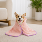 DogBedHouse Super-Absorbent Microfiber Hooded Dog Bathrobe