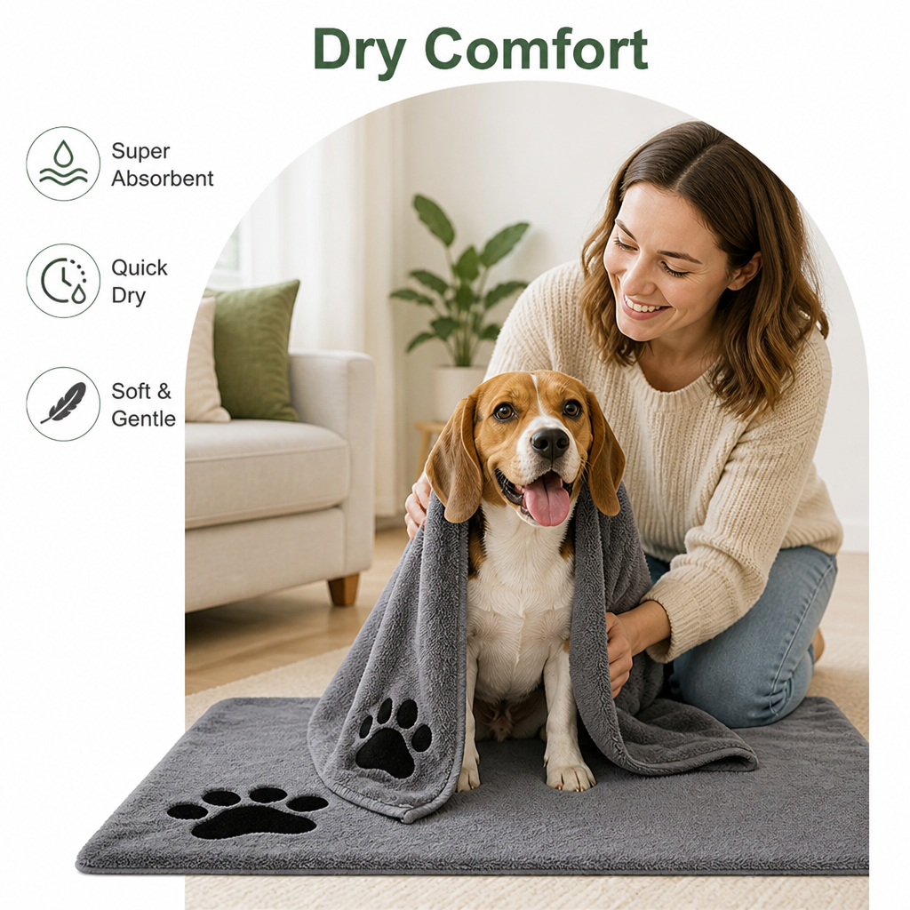 DogBedHouse Super Absorbent Quick-Dry Microfiber Pet Towel