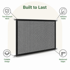 DogBedHouse Tear-Resistant Nylon Mesh Dog Gate (Adhesive Hooks)