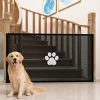 DogBedHouse Tear-Resistant Nylon Mesh & No-Drill Dog Gate For Stairs