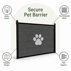 DogBedHouse Tear-Resistant Nylon Mesh & No-Drill Dog Gate For Stairs