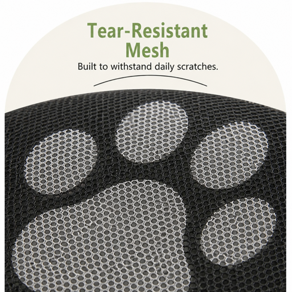DogBedHouse Tear-Resistant Nylon Mesh & No-Drill Dog Gate For Stairs