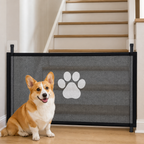 DogBedHouse Tear-Resistant Nylon Mesh & No-Drill Dog Gate For Stairs