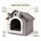 DogBedHouse Teddy Plush & All-Season House-Style Dog Bed