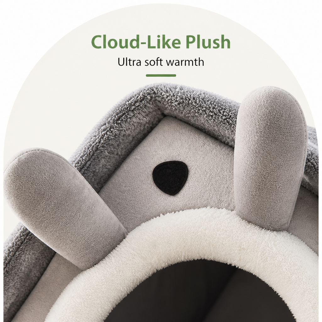 DogBedHouse Teddy Plush & All-Season House-Style Dog Bed